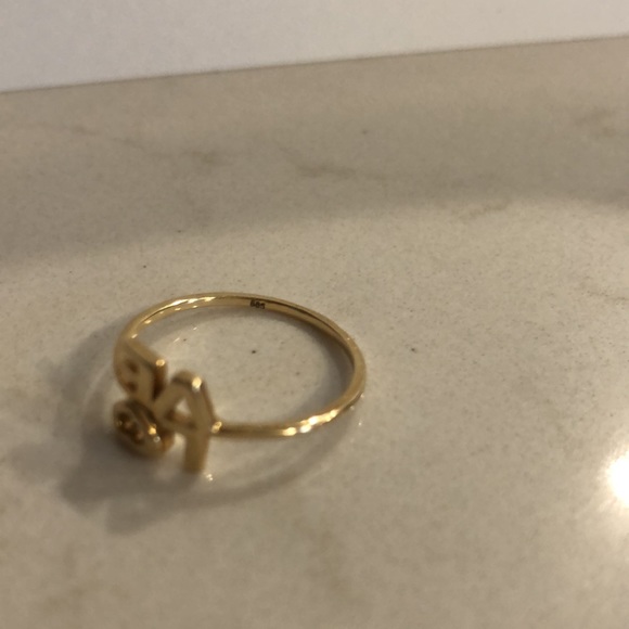 14 Kt gold LOVE ring size 6 - Picture 2 of 3